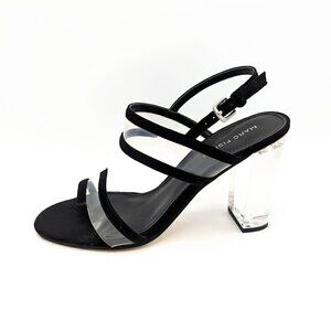 Marc Fisher Outcry Suede Acrylic Peep Toe Slingback Sandals Womens 7.5 (38.5)